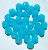 25 8mm Faceted Milky Aqua Opal Firepolish Beads