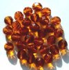 25 8mm Faceted Dark Topaz Firepolish Beads