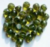 30 8mm Faceted Transparent Olivine Picasso Tri Cut Beads