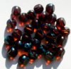 30 8mm Faceted Transparent Dark Topaz Picasso Tri Cut Beads