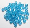 50 8mm Aqua Crackle Glass Beads