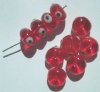 10 8x12mm Red Evil Eye Rondelle Beads