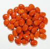 50 8x6mm Opaque Orange Flat Oval Glass Beads