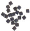 20 8x8mm Czech Flat Square Peacock Beads - Jet Azuro