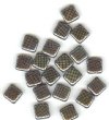 20 8x8mm Czech Flat Square Peacock Beads - Jet Marea