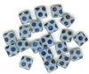 20 8x8mm Czech Flat Square Peacock Beads - Matte Aqua Azuro