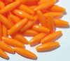 100 19x6mm Acrylic Opaque Orange Spaghetti Beads