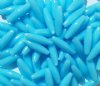100 19x6mm Acrylic Opaque Light Blue Spaghetti Beads