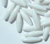 100 19x6mm Acrylic Opaque White Spaghetti Beads
