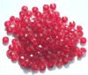 200 3x6mm Faceted Acrylic Rondelle Beads - Transparent Red