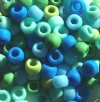 100 6x9mm Matte Opaque Ocean Mix Acrylic Crow Beads