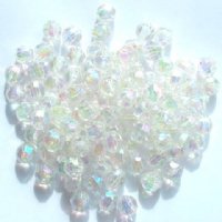 100 8mm Acrylic Faceted Crystal AB