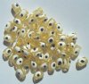 50 8x6mm Acrylic Transparent Yellow Evil Eye Barrel Beads