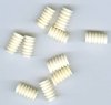 10 12x6mm White Carved Ridged Tube Worked on Bone Beads