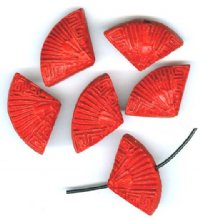 6 16x25mm Red Cinnabar Fans