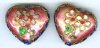 2 20x22mm Pink Cloisonné Hearts