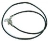 18 inch 1mm Black Leather Necklace with Nickel Lobster Clasp and Extender