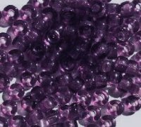 100 4x6mm Transparent Dark Purple Glass Crow Beads