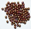 100 4mm Faceted Matte Metallic Copper AB Mix Firepolish Beads