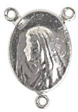 1 17mm Antique Silver Rosary Mary Connector