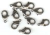 10 19mm Gunmetal Plate Lobster Claw Clasps