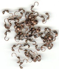 50 Antique Copper Clamshell Hook Bead Tips