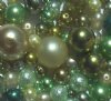 50 Grams of Green Moss Glass Pearl Mix 