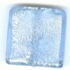 1 25x25x7mm Light Sapphire with Foil Lampwork Flat Square