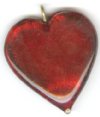 1 25x26x6mm Red with Foil Lampwork Heart Pendant 