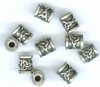10 7x6mm Celtic Triad Pewter Tube Beads