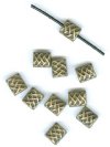 10 7x6mm Antique Gold Flat Rectangle Celtic Knot Beads