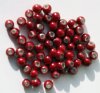 60 4mm Round Red Miracle Beads