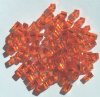10 grams of 4x4mm Silver Lined Orange Miyuki Cubes