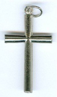 1 35x20mm Brushed Silver Cross