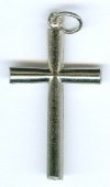 1 35x20mm Brushed Silver Cross