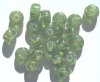 20 10x14mm Crackle Olive Resin Rondelles