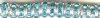10 6mm Silver Rondelles with Aqua Rhinestones
