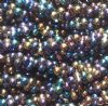 25 grams of 3x7mm Metallic Black Rainbow Farfalle Seed Beads