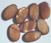 8 25x15mm Flat Oval Copper Dyed Shell Beads