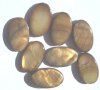 8 25x15mm Flat Oval Dark Gold Dyed Shell Beads