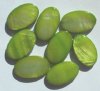 8 25x15mm Flat Oval Lime Dyed Shell Beads