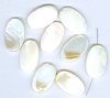 8 25x15mm Flat Oval White Shell Beads