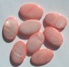 8 25x15mm Flat Oval Pink Dyed Shell Beads