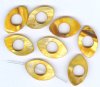 8 25x15mm Flat Cut-Out Oval Gold Shell Beads