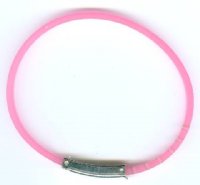 1 6x2mm Pink Rubber Slider Bracelet