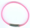 1 6x2mm Pink Rubber Slider Bracelet