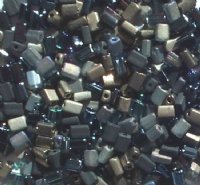 50g 5x4x2mm Black Multi Mix Tile Beads