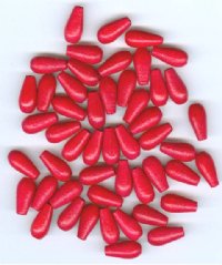 50 12x6mm Red Drop Wood Beads