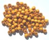 100 5x6mm Golden Yellow Crow Wood Beads