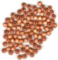 100 6mm Light Brown Round Wood Beads